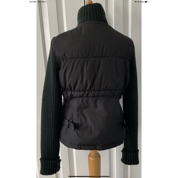 United Colors of Benetton Puffer Jacket W/Sweater Sleeves Full Zip Size 44/XS - Picture 2 of 10